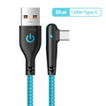 90 Degree Elbow USB Type C Cable 6A 120W Fast Chargin